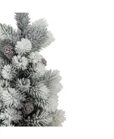 Northlight 19" Flocked Mini Pine Artificial Christmas Tree in Burlap Base - Unlit