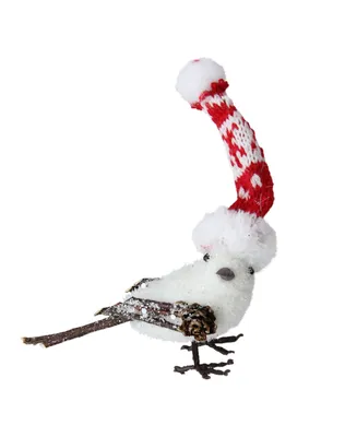 Northlight 4.75" Winter Bird in Nordic Hat with Twig Legs and Wings Decoration