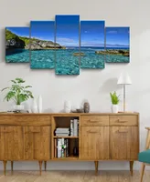 Ready2HangArt Grunge Pano Ii 5 Piece Wrapped Canvas Coastal Wall Art Set, 30" x 60"