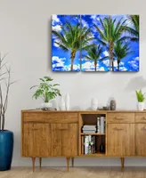 Ready2HangArt Shady Palms 3 Piece Wrapped Canvas Coastal Wall Art Set, 24" x 36"