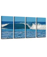 Ready2HangArt Ocean Motion 4 Piece Wrapped Canvas Coastal Wall Art Set, 24" x 48"