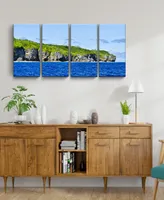 Ready2HangArt Niue Pano 4 Piece Wrapped Canvas Coastal Wall Art Set, 24" x 48"