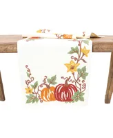 Happy Fall Pumpkins Crewel Embroidered Table Runner