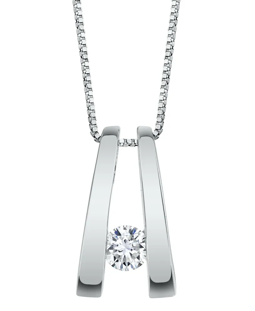 Diamond (1/5 ct. t.w.) Twizzler Pendant in 14k White Gold or Yellow Gold