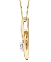 Diamond (1/4 ct. t.w.) Modern Pendant in 14k Yellow and White Gold