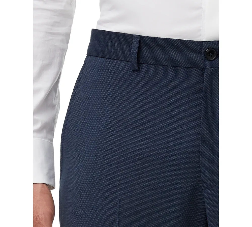 Armani Exchange Men's Slim-Fit Navy Birdseye Suit Separate Pants