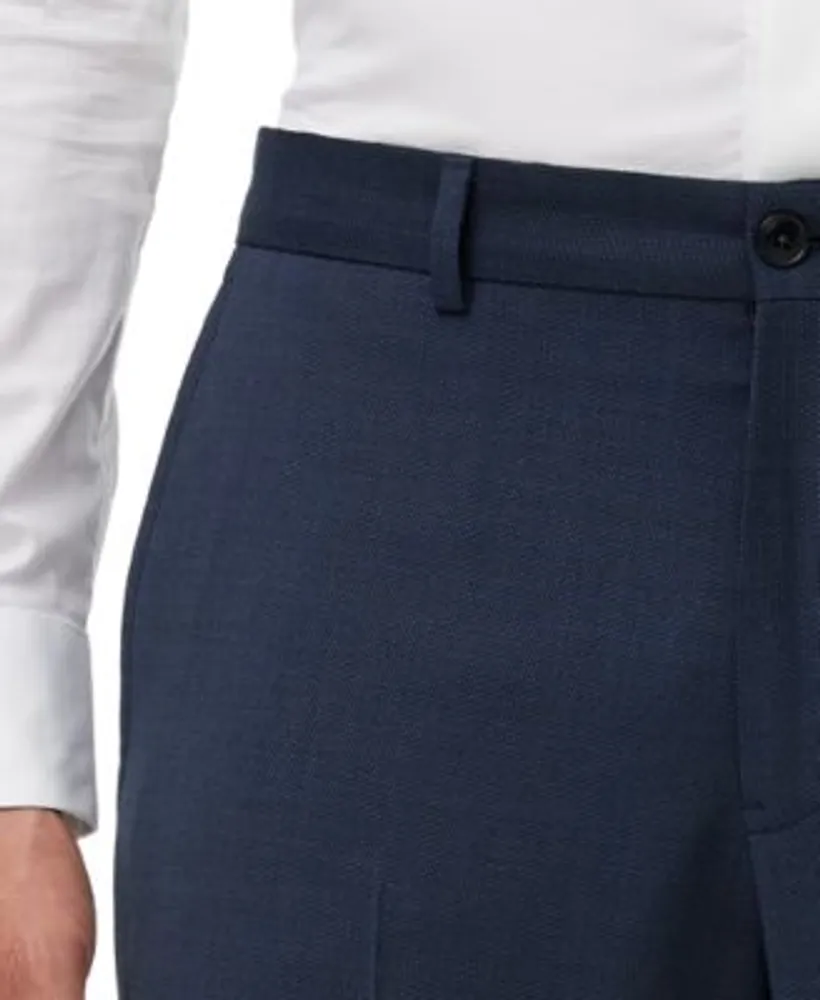 Armani Exchange Mens Slim Fit Navy Birdseye Suit Separates