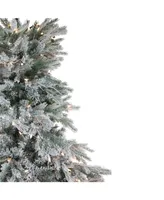 Northlight 6.5' Pre-Lit Flocked Jasper Balsam Fir Artificial Christmas Tree - Clear Lights