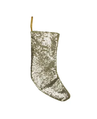 Northlight 17.5" Shiny Gold Sequins Christmas Stocking