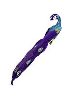 Northlight 11" Purple and Blue Faux Jeweled Peacock Bird Clip-On Christmas Ornament