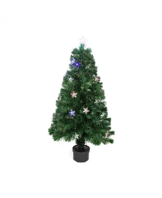 Northlight 4' Pre-Lit Led Artificial Christmas Tree With Color Changing Stars and stand