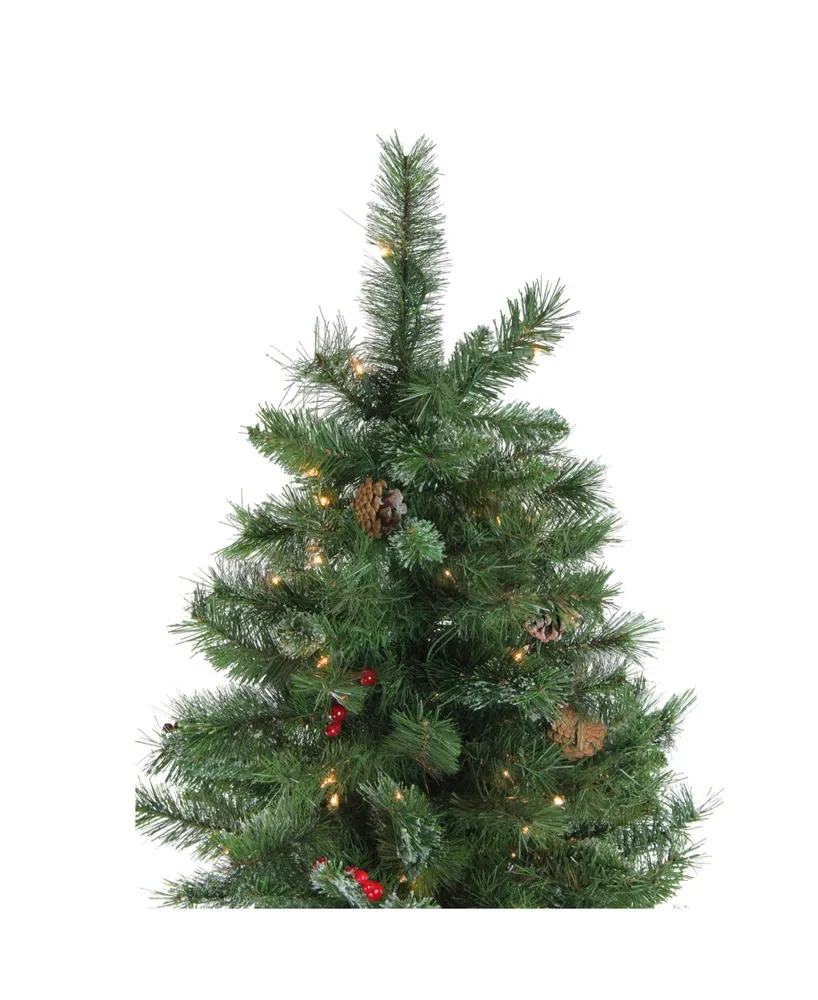 Northlight 7.5' Pre-Lit Multi-Color Glittered Mixed Pine Medium Artificial Christmas Tree - Clear Lights