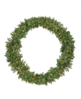 Northlight Pre-Lit Northern Pine Artificial Christmas Wreath - 48-Inch Clear Lights