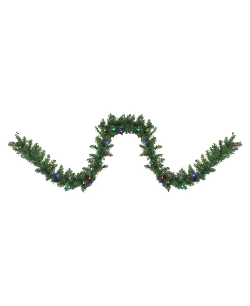 Northlight 9' Pre-Lit Northern Pine Artificial Christmas Garland - Multi-Color Led Lights