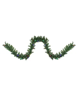 Northlight 9' Pre-Lit Northern Pine Artificial Christmas Garland - Multi-Color Led Lights