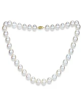 White Freshwater Cultured Pearl (11-11.5 mm) Strand Necklace and Stud Earrings Set in 14k Yellow Gold