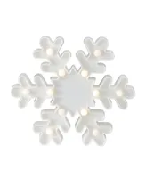 Northlight 9.5" Battery Operated Led Lighted White Snowflake Christmas Marquee Sign