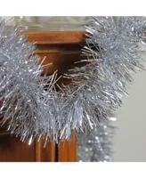 Northlight 50' Traditional Shiny Silver Ply Christmas Foil Tinsel Garland