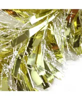 Northlight 50' Gold and White Wide Cut Christmas Tinsel Garland - Unlit