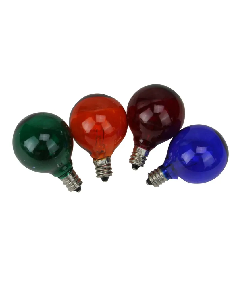 Northlight Pack of 4 Transparent Multi-Color G40 Globe Christmas Replacement Bulbs