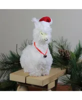 Northlight 13" Plush Standing Llama with Jingle Bell Necklace Christmas Tabletop Figure