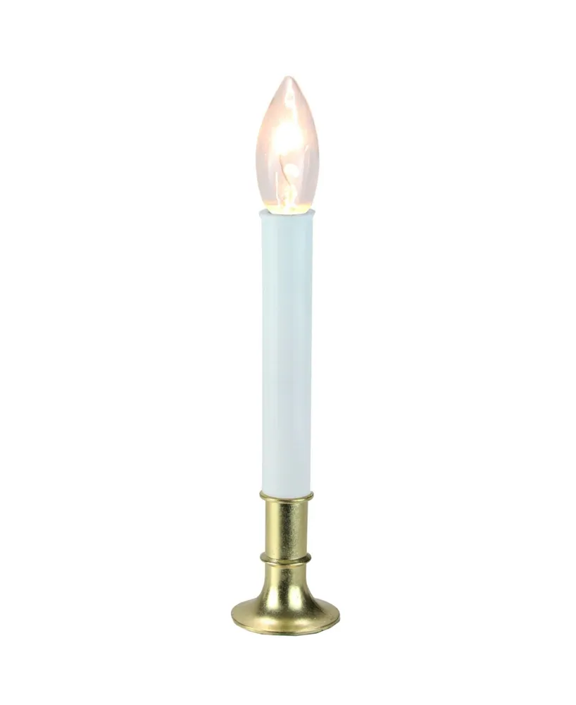 Northlight 9" Brass Indoor Christmas Candle Lamp with Sensor - Clear C7 Light