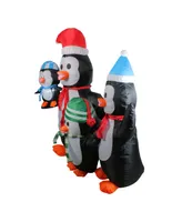 Northlight 5' Inflatable Penguin Family Lighted Christmas Yard Art Decoration