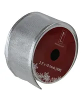 Northlight Textured Silver Wired Christmas Craft Ribbon 2.5" x 10 Yards