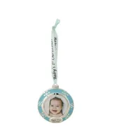 Northlight 3" and Silver-Plated "Baby's First Christmas" Framed Ornament with Crystals