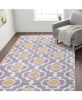 Main Street Rugs Alba Alb310 Gray/Yellow 3'3" x 5' Area Rug