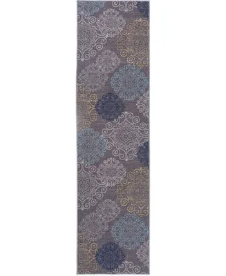 Main Street Rugs Laicos Lai508 Gray 1'10" x 7' Runner Rug