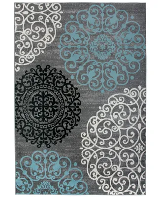 Main Street Rugs Alba Alb303 Gray 7'10" x 10'2" Area Rug