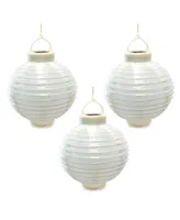 Lumabase Solar Powered Nylon Lanterns, Set of 3