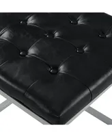 Inspired Home Newton Cube Ottoman with Metal Frame