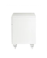 Inspired Home Sienna Lacquer Lucite Leg Nightstand