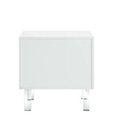 Inspired Home Aristotle 2-Drawer Lacquer Lucite Leg Nightstand