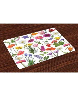 Ambesonne Flower Place Mats