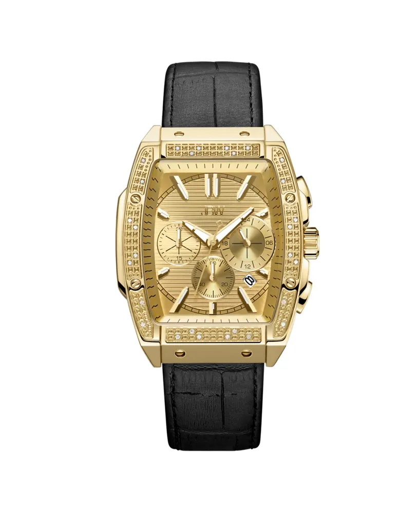 Jbw Men's Echelon Diamond (1/4 ct. t.w.) Watch in 18k Gold-plated Stainless Steel 41mm