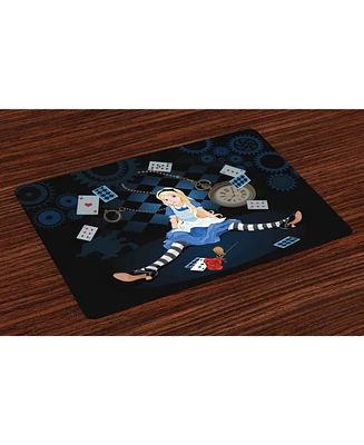 Ambesonne Alice In Wonderland Place Mats, Set of 4