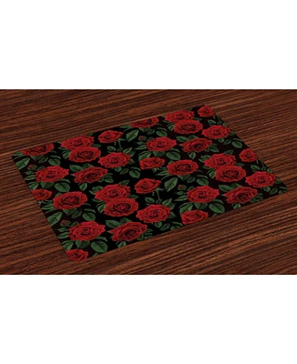 Ambesonne Rose Place Mats, Set of 4