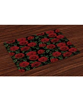 Ambesonne Rose Place Mats, Set of 4