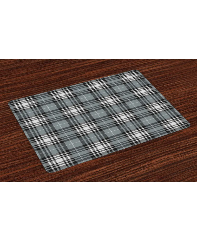 Ambesonne Checkered Place Mats, Set of 4