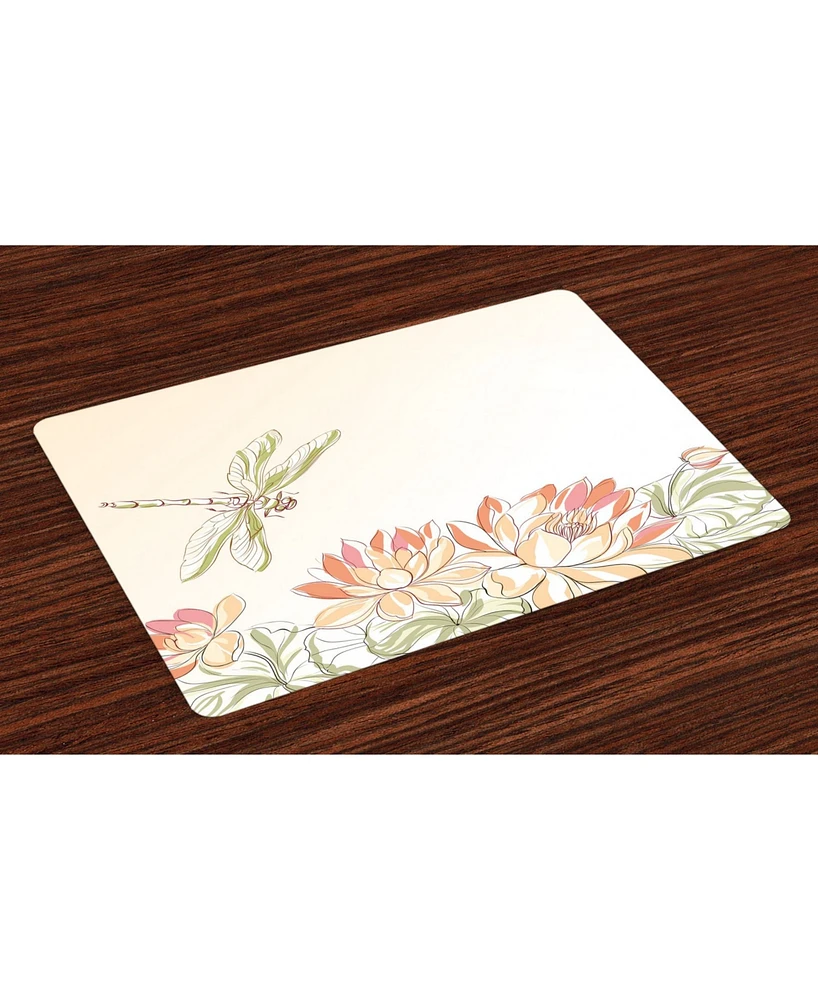 Ambesonne Dragonfly Place Mats, Set of 4