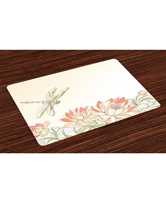 Ambesonne Dragonfly Place Mats, Set of 4