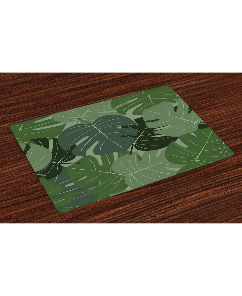 Ambesonne Forest Green Place Mats, Set of 4