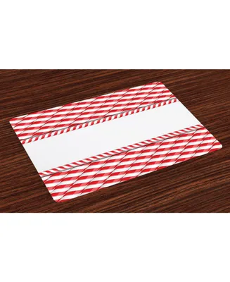 Ambesonne Candy Cane Place Mats