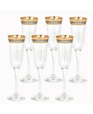 Lorren Home Trends Melania Collection Smoke Flutes, Set of 6