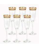 Lorren Home Trends Melania Collection Smoke Flutes, Set of 6