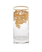 Lorren Home Trends Embellished 24K Gold Crystal High Ball Tumbler, Set of 4