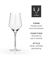 Viski Raye Angled Crystal Chardonnay Wine Glasses, Set of 2, 13 Oz